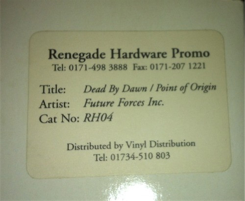 Dead By Dawn / Point Of Origin by Future Forces Inc.* - 12", Promo, Sti, UK. 1996. Electronic/Drum n Bass Very Good Plus (VG+) Generic - vinyl For Sale in Nottingham. - 2