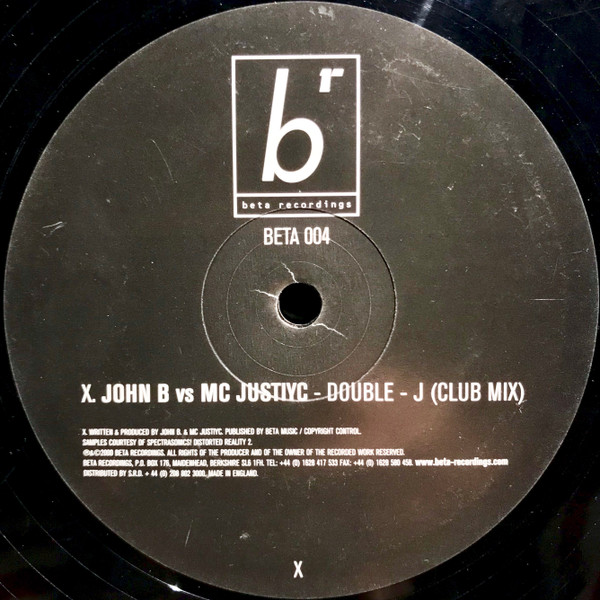 Double - J (Club Mix) by John B vs MC Justiyc - 12", S/Sided, UK. 2000. Electronic/Drum n Bass Very Good Plus (VG+) Very Good Plus (VG+) - vinyl For Sale in Nottingham. - 3