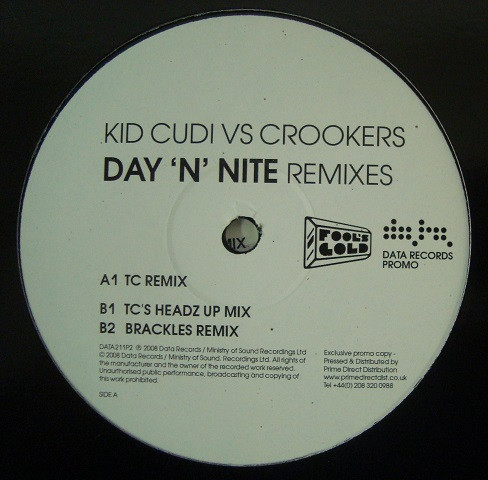 Day 'N' Nite Remixes by Kid Cudi VS Crookers - 12", UK. 2008. Electronic/House, Drum n Bass Near Mint (NM or M-) Near Mint (NM or M-) - vinyl For Sale in Nottingham. - 3