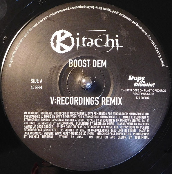 Boost Dem (Remixes) by Kitachi - 12", UK. 1999. Electronic/Drum n Bass Near Mint (NM or M-) Near Mint (NM or M-) - vinyl For Sale in Nottingham. - 3