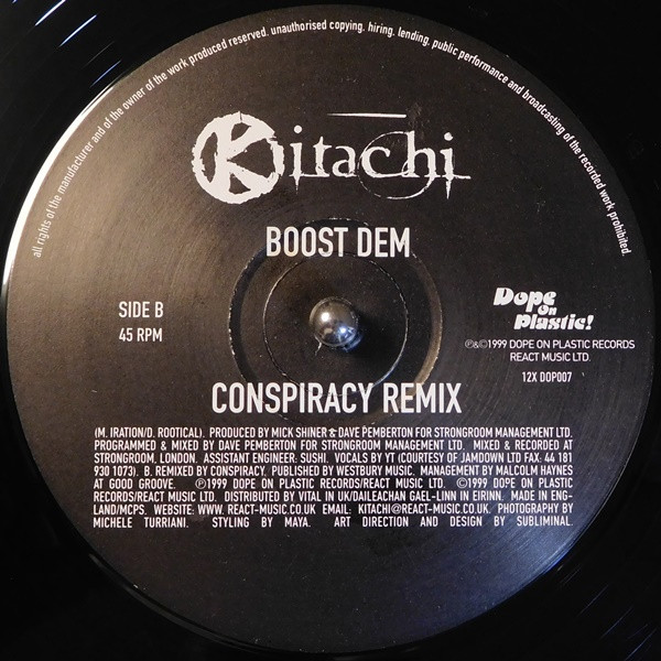 Boost Dem (Remixes) by Kitachi - 12", UK. 1999. Electronic/Drum n Bass Near Mint (NM or M-) Near Mint (NM or M-) - vinyl For Sale in Nottingham. - 4