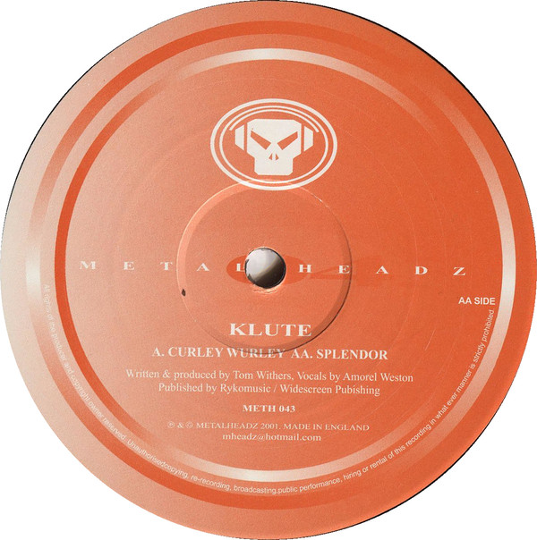 Curley Wurley / Splendor by Klute - 12", UK. 2001. Electronic/Drum n Bass Near Mint (NM or M-) Very Good (VG) - vinyl For Sale in Nottingham. - 3