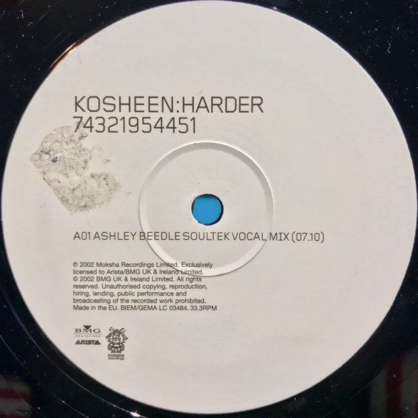 Harder by Kosheen - 12", UK. 2002. Electronic/House, Drum n Bass Very Good Plus (VG+) Very Good Plus (VG+) - vinyl For Sale in Nottingham. - 3