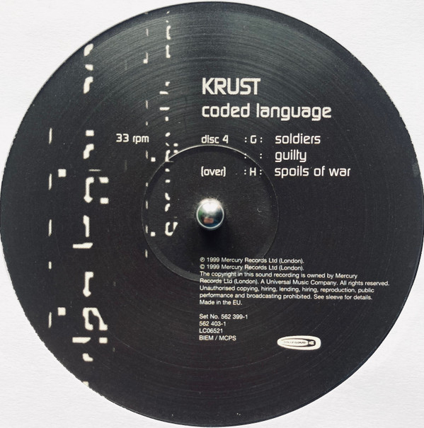 Coded Language by Krust - 6x12", Album, UK. 1999. Electronic/Drum n Bass Very Good (VG) Good Plus (G+) - vinyl For Sale in Nottingham. - 9