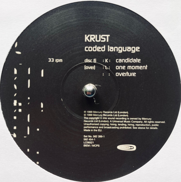 Coded Language by Krust - 6x12", Album, UK. 1999. Electronic/Drum n Bass Very Good (VG) Good Plus (G+) - vinyl For Sale in Nottingham. - 13