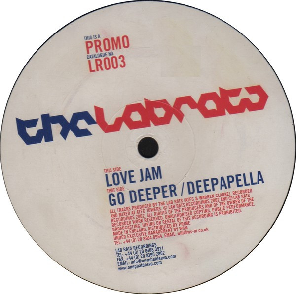 Love Jam by The Lab Rats* - 12", Promo, UK. 2002. Electronic/House Very Good Plus (VG+) Generic vinyl Nottingham.