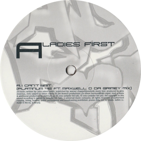 I Can't Wait by Ladies First - 12", Promo, UK. 2002. Electronic/UK Garage Very Good Plus (VG+) Very Good Plus (VG+) - vinyl For Sale in Nottingham. - 2