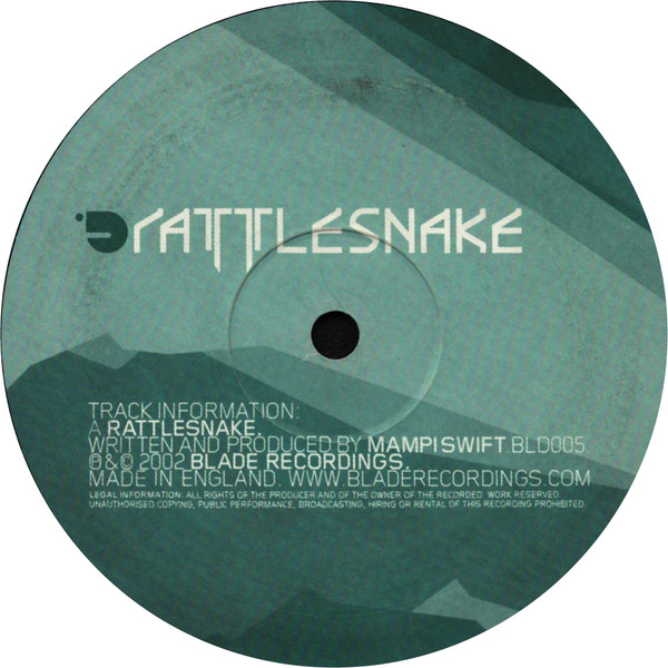 Rattlesnake / Attack by Mampi Swift - 12", UK. 2002. Electronic/Drum n Bass Good Plus (G+) Generic vinyl Nottingham.