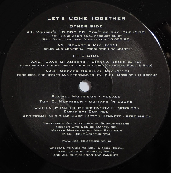 Let's Come Together by Meeker - 12", UK. 2001. Electronic/House Near Mint (NM or M-) Generic vinyl Nottingham.