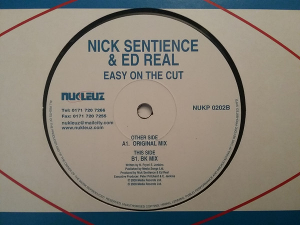 Easy On The Cut by Nick Sentience & Ed Real - 12", Die, UK. 2000. Electronic/Hard House Very Good (VG) Very Good (VG) - vinyl For Sale in Nottingham. - 3
