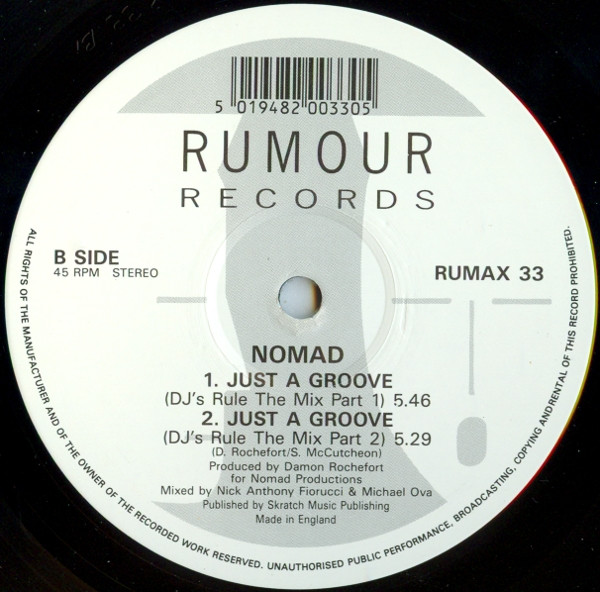 Just A Groove by Nomad - 12", UK. 1991. Electronic/House Near Mint (NM or M-) Near Mint (NM or M-) - vinyl For Sale in Nottingham. - 4