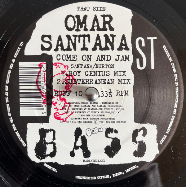 Come On And Jam by Omar Santana - 12", UK. 1991. Electronic/Techno Very Good (VG) Very Good (VG) - vinyl For Sale in Nottingham. - 2