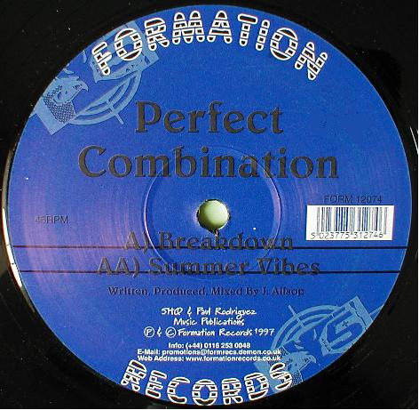 Breakdown / Summer Vibes by Perfect Combination - 12", UK. 1997. Electronic/Drum n Bass Very Good Plus (VG+) Generic vinyl Nottingham.