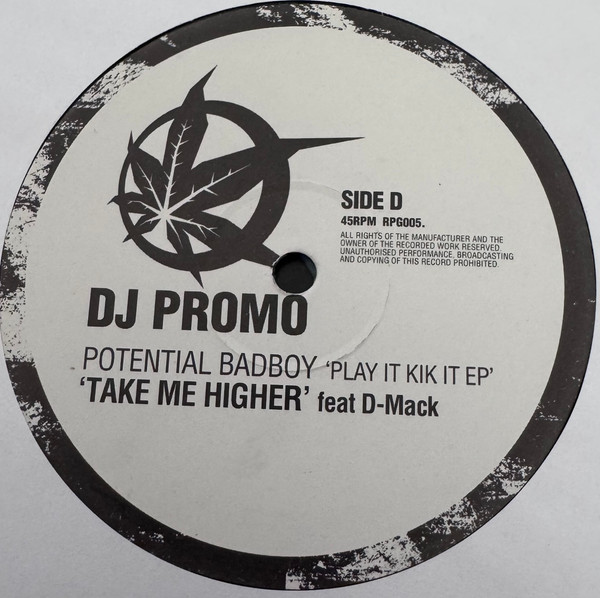 Play It Kik It EP by Potential Bad Boy - 2x12", EP, Promo, UK. 2004. Electronic/Drum n Bass Very Good Plus (VG+) Generic - vinyl For Sale in Nottingham. - 4