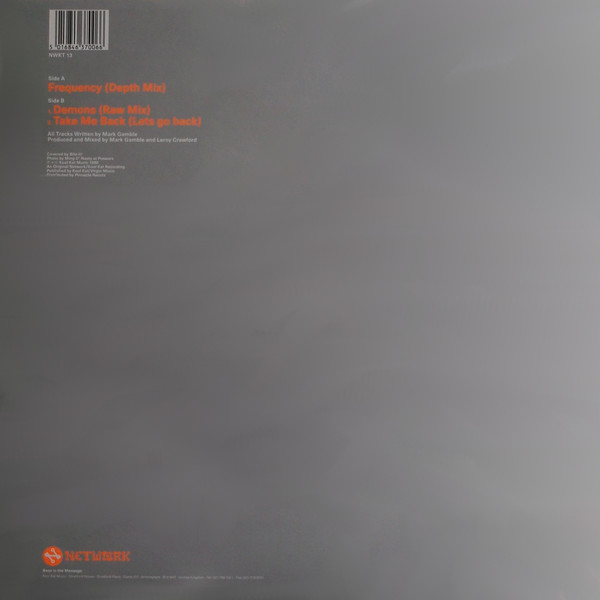 Frequency / Demons / Take Me Back by Rhythmatic - 12", UK. 1990. Electronic/Bleep, Techno Very Good (VG) Very Good Plus (VG+) - vinyl For Sale in Nottingham. - 2