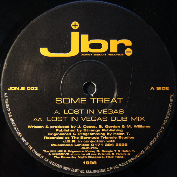 Lost In Vegas by Some Treat - 12", RE, Bla, UK. 1999. Electronic/UK Garage Very Good (VG) Generic vinyl Nottingham.