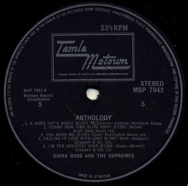 Anthology by Diana Ross & The Supremes* - 3xLP, Comp, UK. 1974. Funk / Soul/Rhythm & Blues Very Good (VG) Fair (F) - vinyl For Sale in Nottingham. - 4