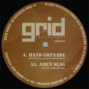 Hand Grenade / Amen Slag (Remixes) by Twisted Individual - 12", UK. 2003. Electronic/Drum n Bass Very Good Plus (VG+) Very Good (VG) - vinyl For Sale in Nottingham. - 2