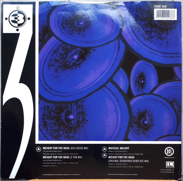 Weight For The Bass / Musical Melody by Unique 3 - 12", UK. 1990. Electronic, Hip Hop/Breakbeat, Techno Very Good Plus (VG+) Very Good (VG) - vinyl For Sale in Nottingham. - 2