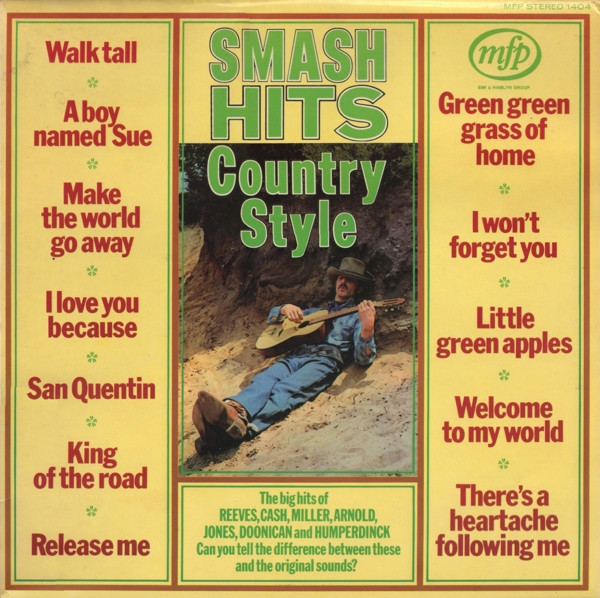 Smash Hits - Country Style by Unknown Artist - LP, Comp, UK. 1970. Folk, World, & Country/Country, Easy Listening Very Good Plus (VG+) Very Good (VG) vinyl Nottingham.