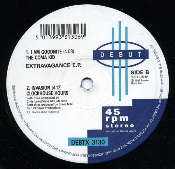 Extravagance E.P. by Various - 12", EP, UK. 1991. Electronic/Breakbeat, Hardcore, Techno, House Very Good Plus (VG+) Generic - vinyl For Sale in Nottingham. - 4