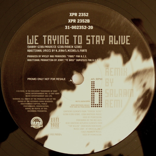 We Trying To Stay Alive by Wyclef Jean Featuring Refugee Allstars* - 12", Promo, UK. 1997. Hip Hop/ Near Mint (NM or M-) Very Good Plus (VG+) - vinyl For Sale in Nottingham. - 4