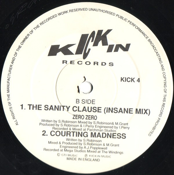 The Sanity Clause by Zero Zero - 12", UK. 1991. Electronic/Breakbeat, Hardcore, Techno Near Mint (NM or M-) Very Good (VG) - vinyl For Sale in Nottingham. - 4