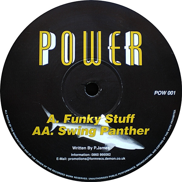 Funky Stuff / Swing Panther by Power* - 12", UK. 1996. Electronic/Drum n Bass, Jungle Mint (M) Generic vinyl Nottingham.