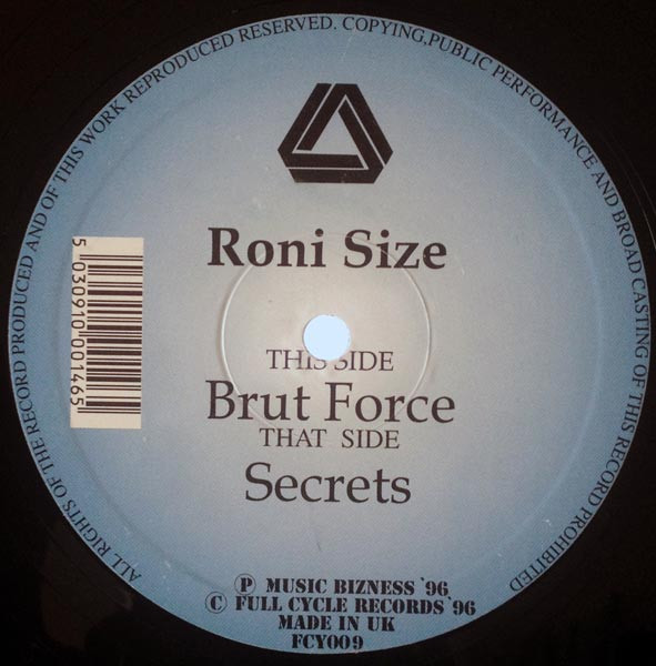 Brut Force / Secrets by Roni Size - 12", UK. 1996. Electronic/Drum n Bass Very Good Plus (VG+) Generic vinyl Nottingham.