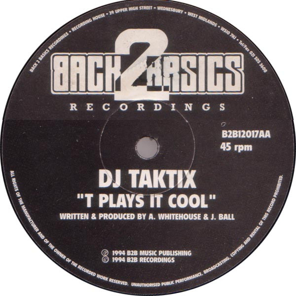 The VIP (Final Chapter) / T Plays It Cool by DJ Taktix - 12", UK. 1994. Electronic/Jungle Very Good Plus (VG+) Very Good (VG) - vinyl For Sale in Nottingham. - 4