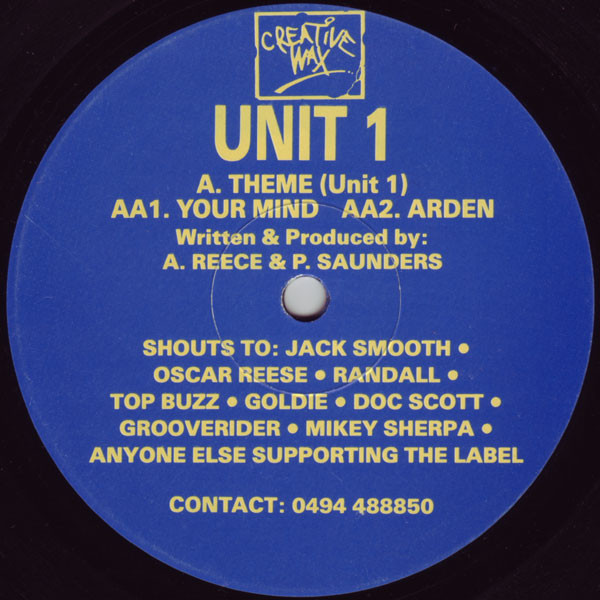 Theme by Unit 1 - 12", UK. 1994. Electronic/Drum n Bass, Jungle Very Good Plus (VG+) Generic vinyl Nottingham.